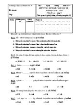 Đề kiểm tra định kì cuối học kì I môn Toán Lớp 4 - Năm học 2018-2019